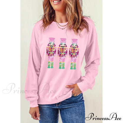 Glitter Patchwork Vintage Harajuku Slim Streetwear Christmas Hoodie pink 4 / S Christmas Hoodies-L