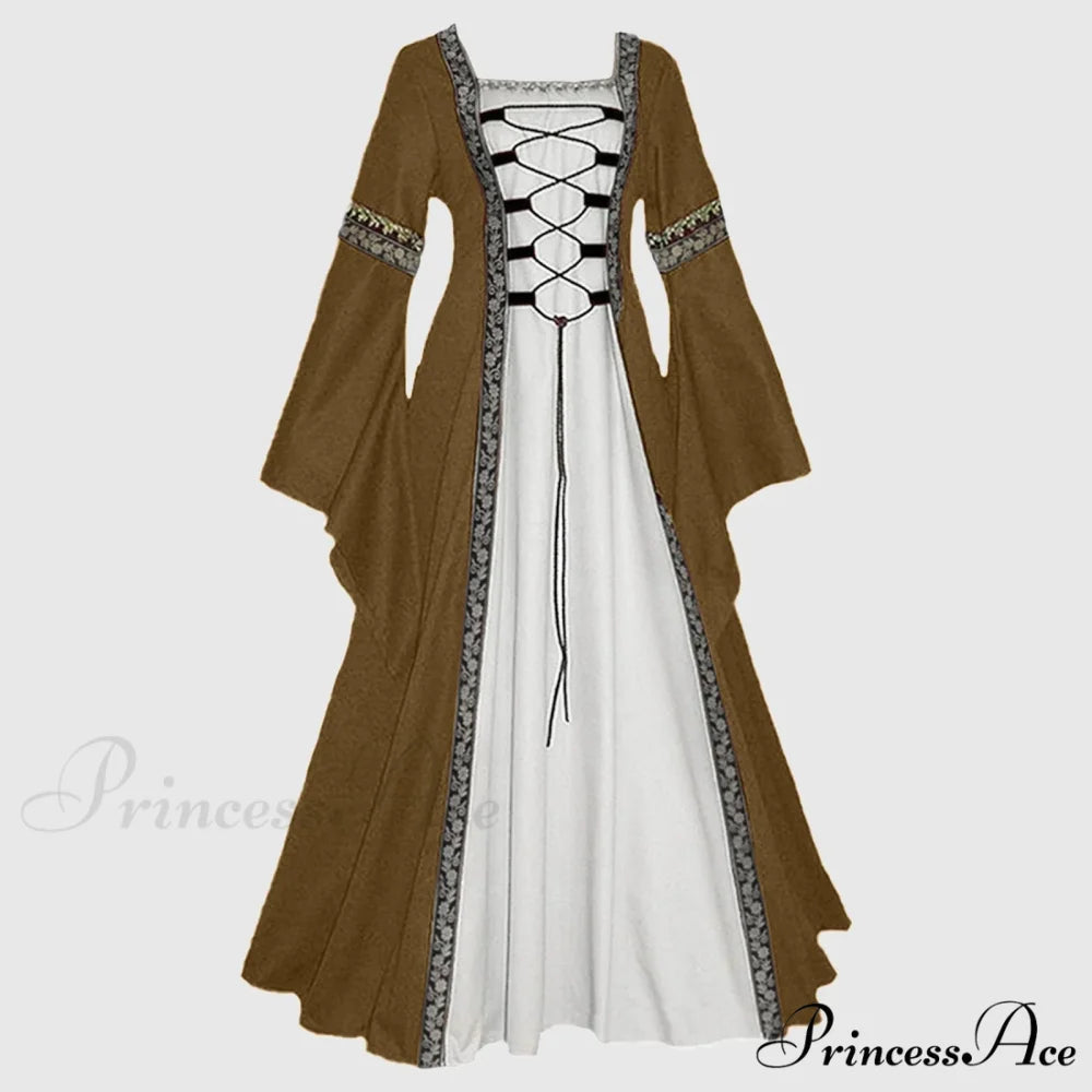 Glittering Sequined Glamorous High-Split Sexy Bodycon Cocktail Party Dress Khaki / S