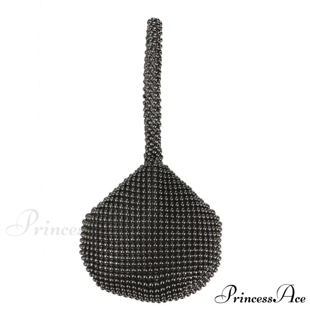 Glossy Shoulder Chain Satchel Marriage Cocktail Clutch Bag Black2 clutchbag-250126