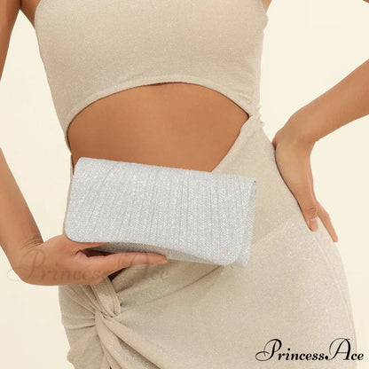 Glossy Shoulder Chain Satchel Marriage Cocktail Clutch Bag clutchbag-250126