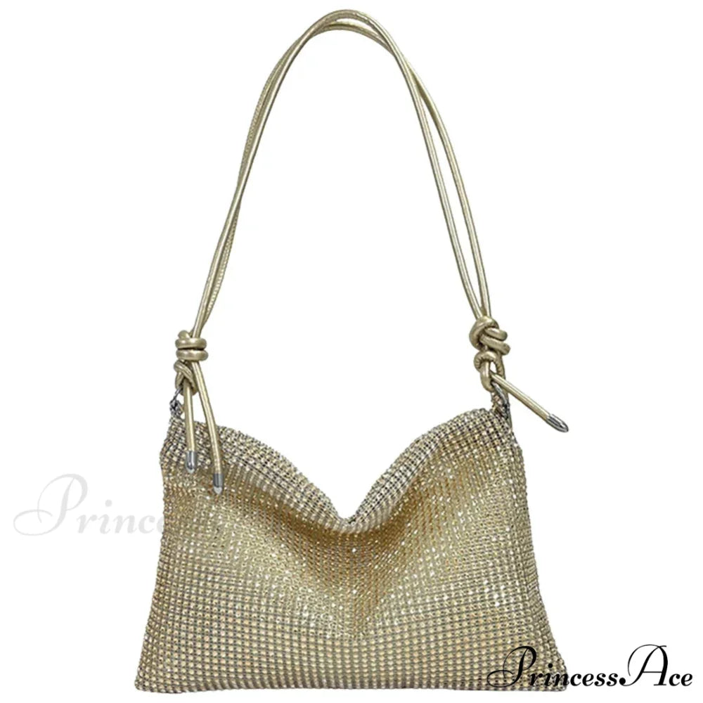 Glossy Shoulder Chain Satchel Marriage Cocktail Clutch Bag Gold4 clutchbag-250126