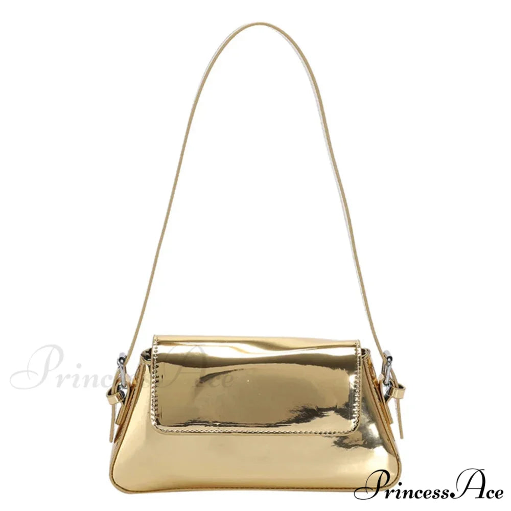 Glossy Shoulder Chain Satchel Marriage Cocktail Clutch Bag Gold6 clutchbag-250126
