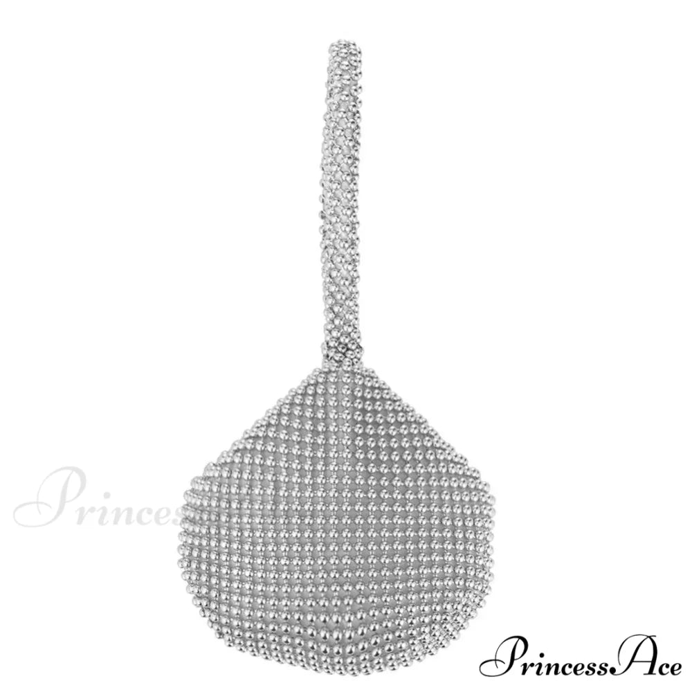 Glossy Shoulder Chain Satchel Marriage Cocktail Clutch Bag Silver1 clutchbag-250126