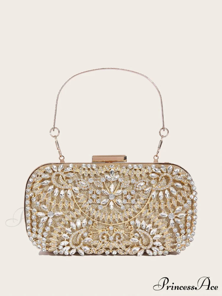 Glossy Velvet Stylish Banquet Marriage Clutch Bag Gold clutchbag-250126