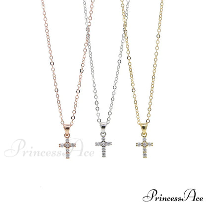 Gold Cross Pendant Necklace