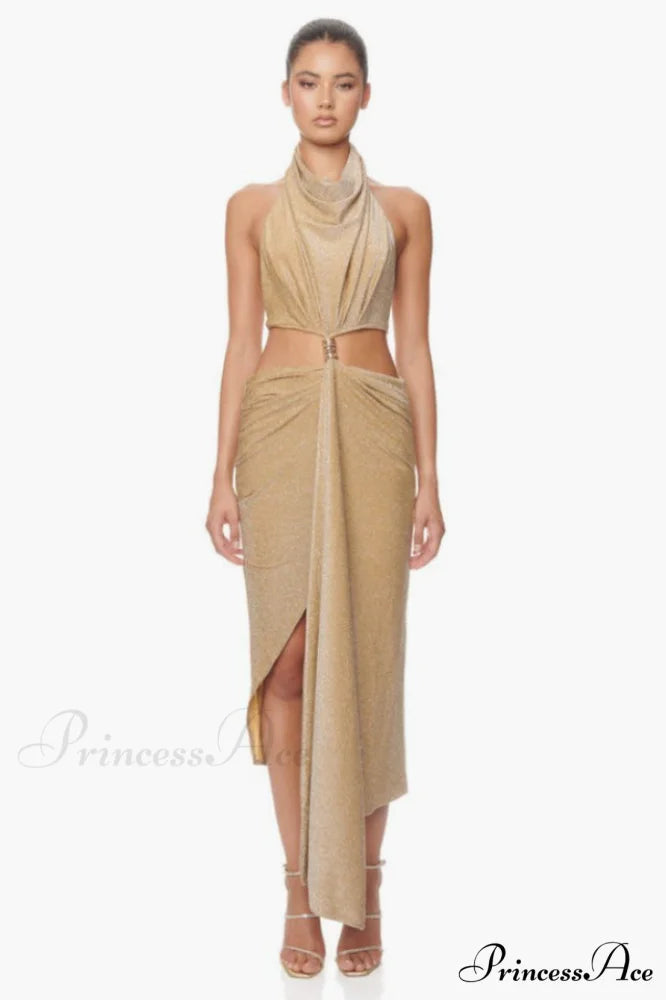 Gold Elegant Aphrodite Dress XS / Gold
