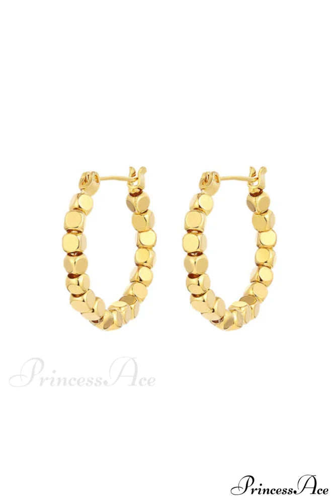 Gold Sugar Stylish Cube Hoops Gold
