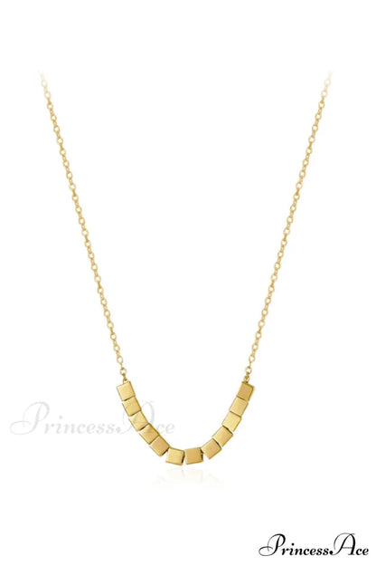 Gold Sugar Stylish Cube Necklace Gold