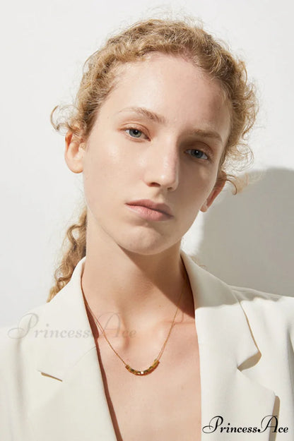 Gold Sugar Stylish Cube Necklace Gold