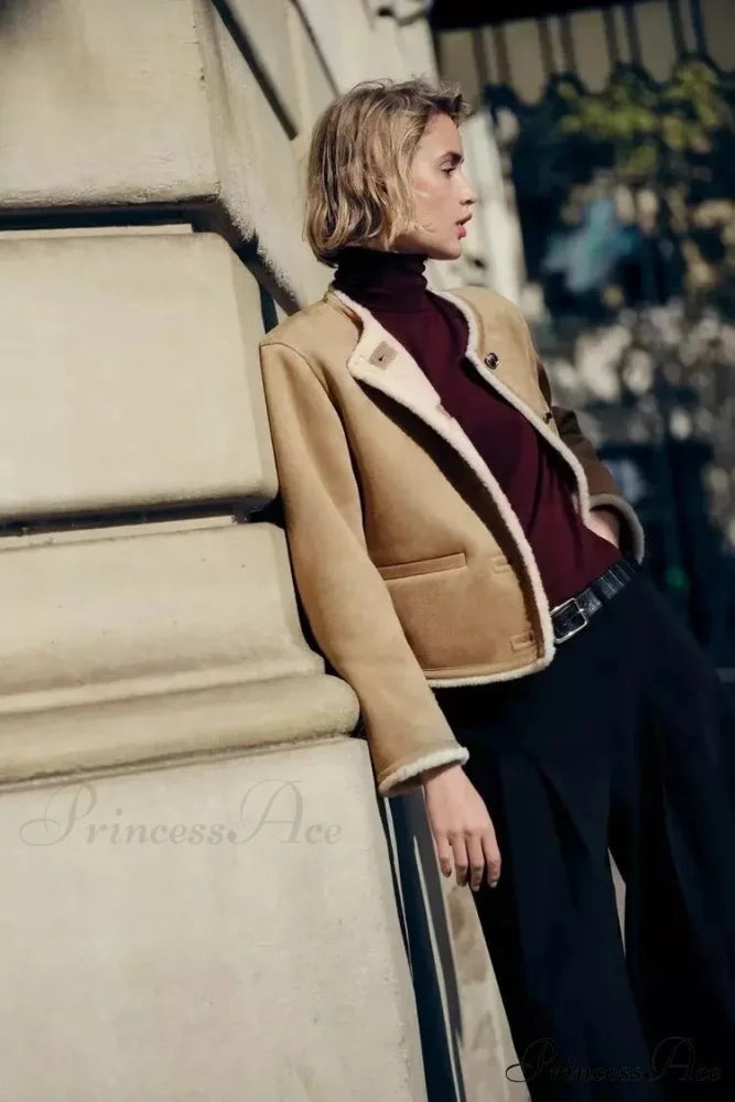 Golden Buttoned Long Sleeve Reversible Cardigan camel / XS cardigans-241228