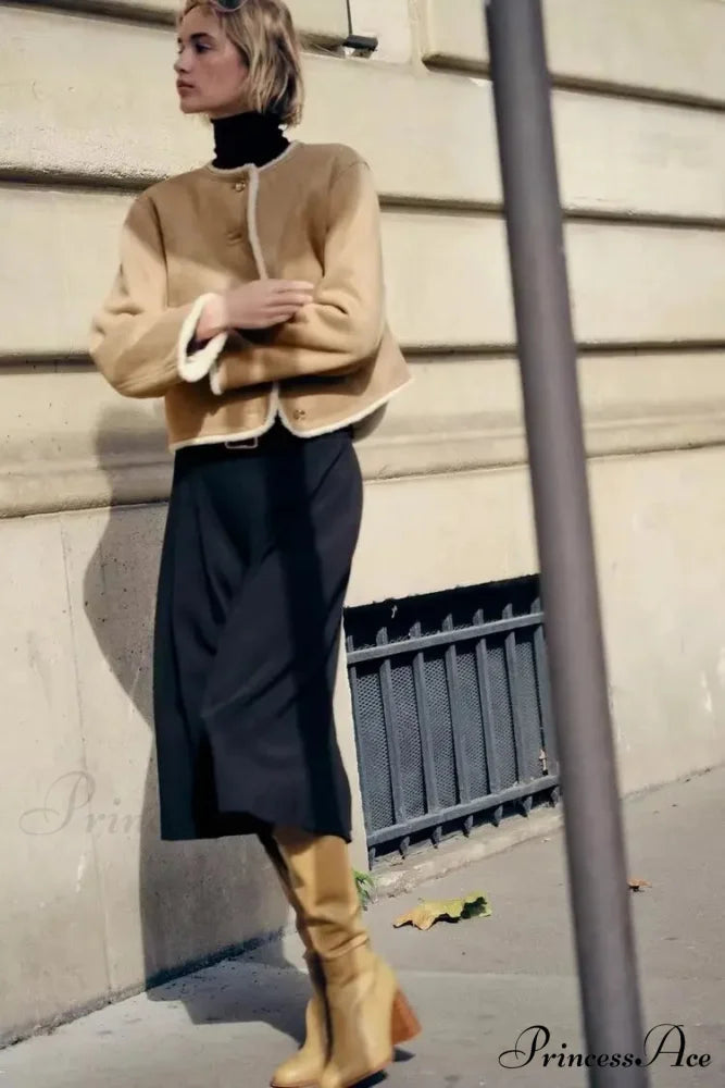 Golden Buttoned Long Sleeve Reversible Cardigan cardigans-241228