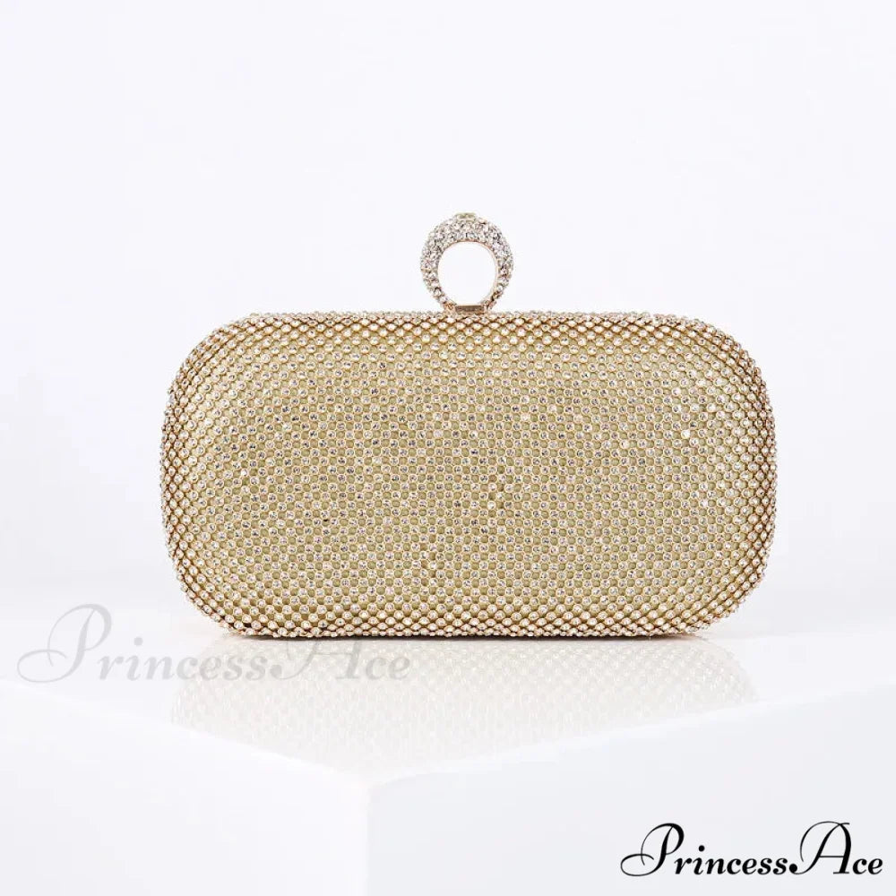 Golden Gem Dinner Clutch Wristlet Gold wristlet-250126