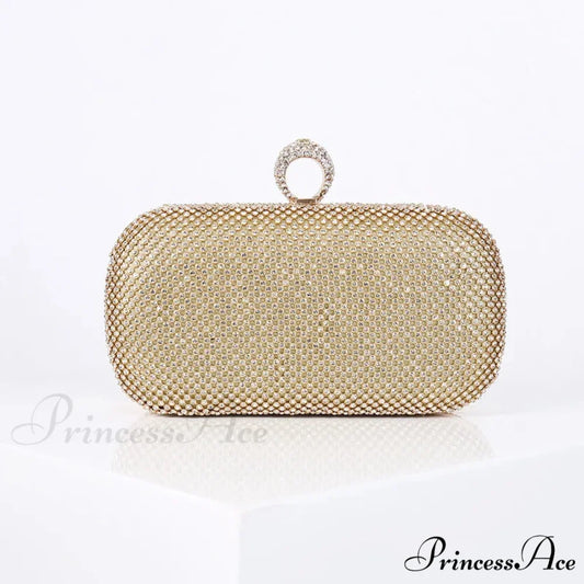 Golden Gem Dinner Clutch Wristlet Gold wristlet-250126
