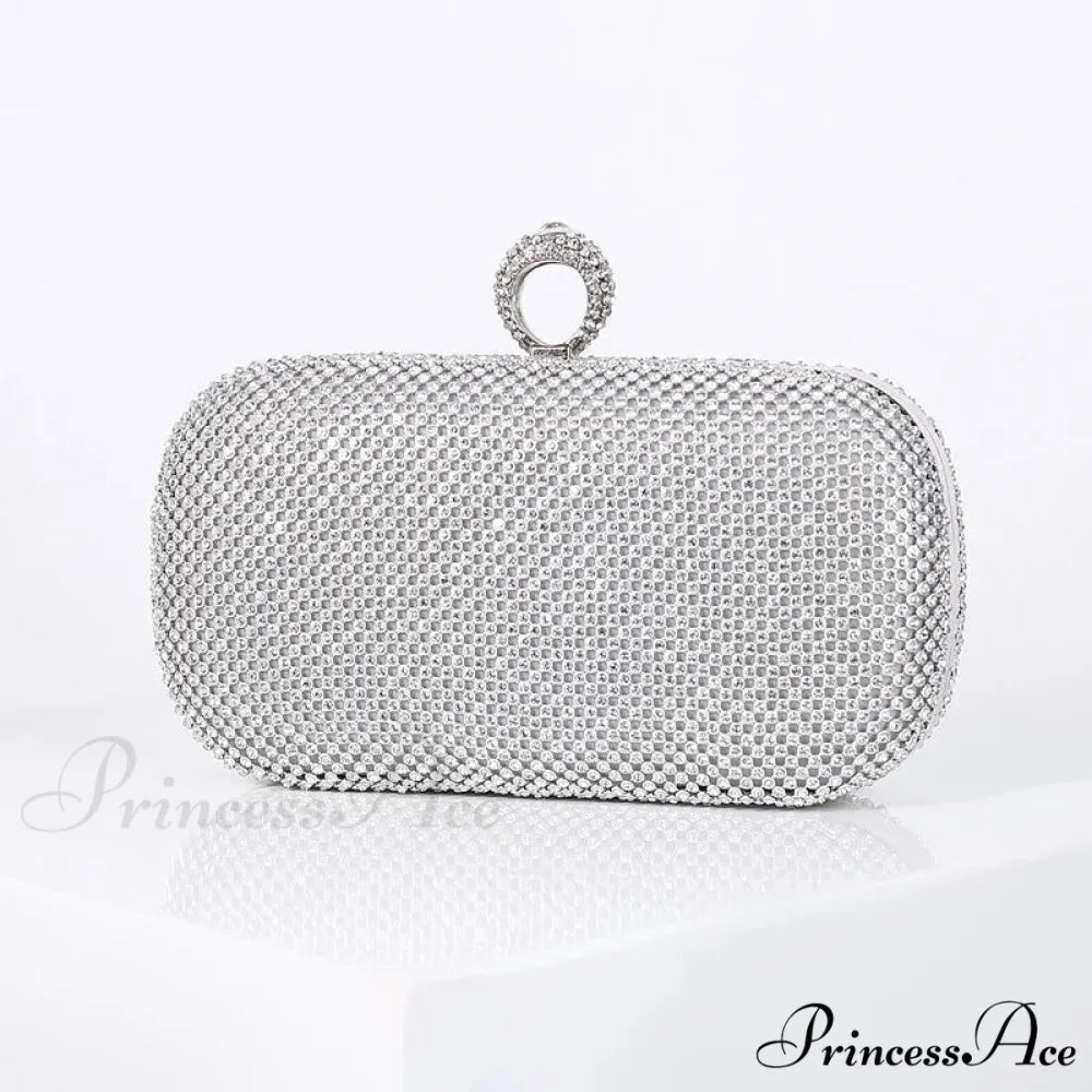 Golden Gem Dinner Clutch Wristlet silver wristlet-250126