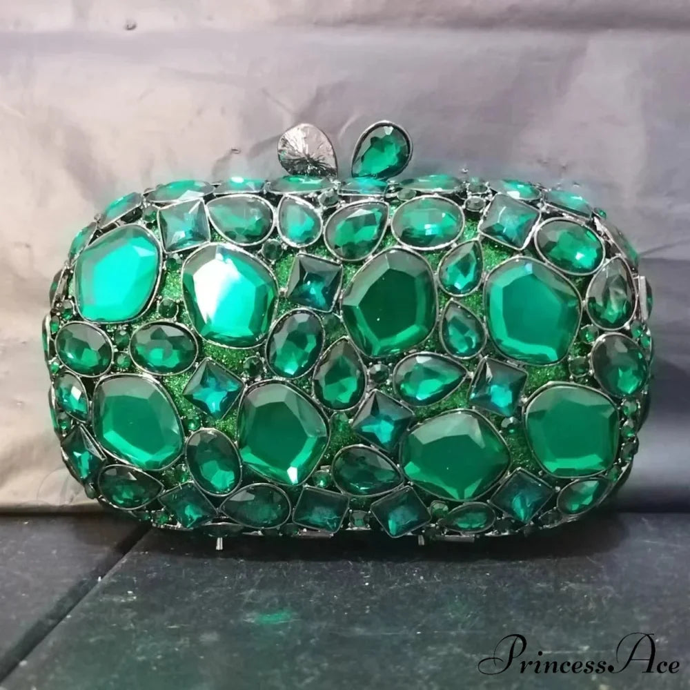 Golden/Silvery Crystal Evening Clutch Wristlet wristlet-250126