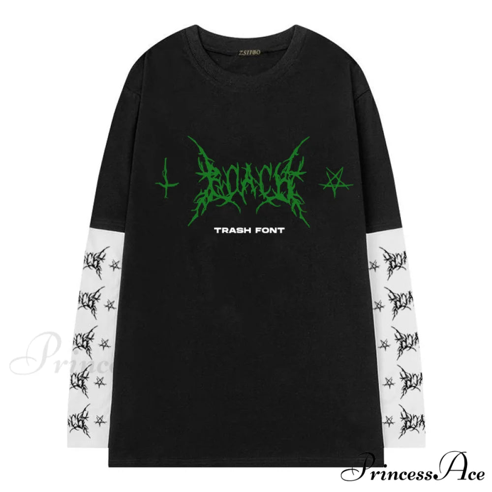 Gothic Graphic Print T-shirt BLACK3 / M