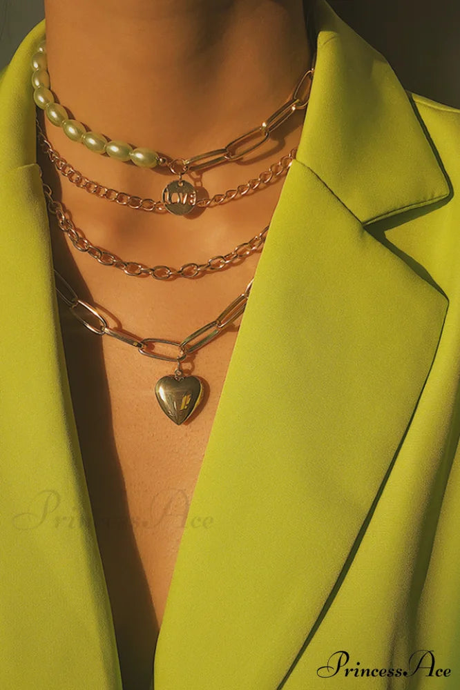 Gothic Layered Baroque Charming Pearl Chunky Chain Necklace