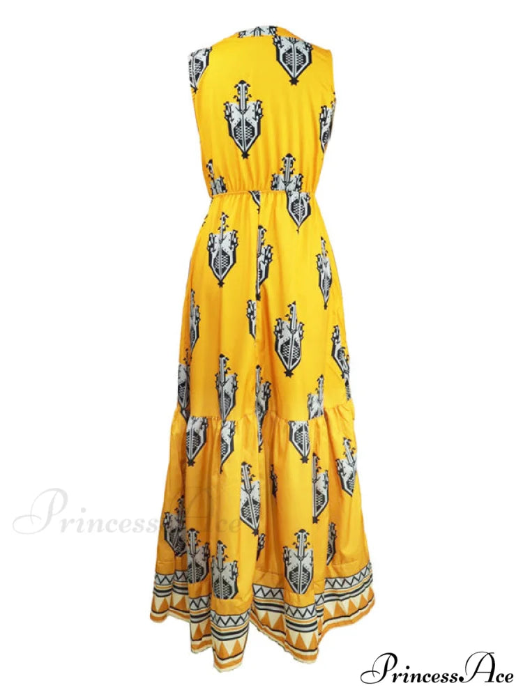 Gown for Design Full-Length Sleeveless Bohemian Women