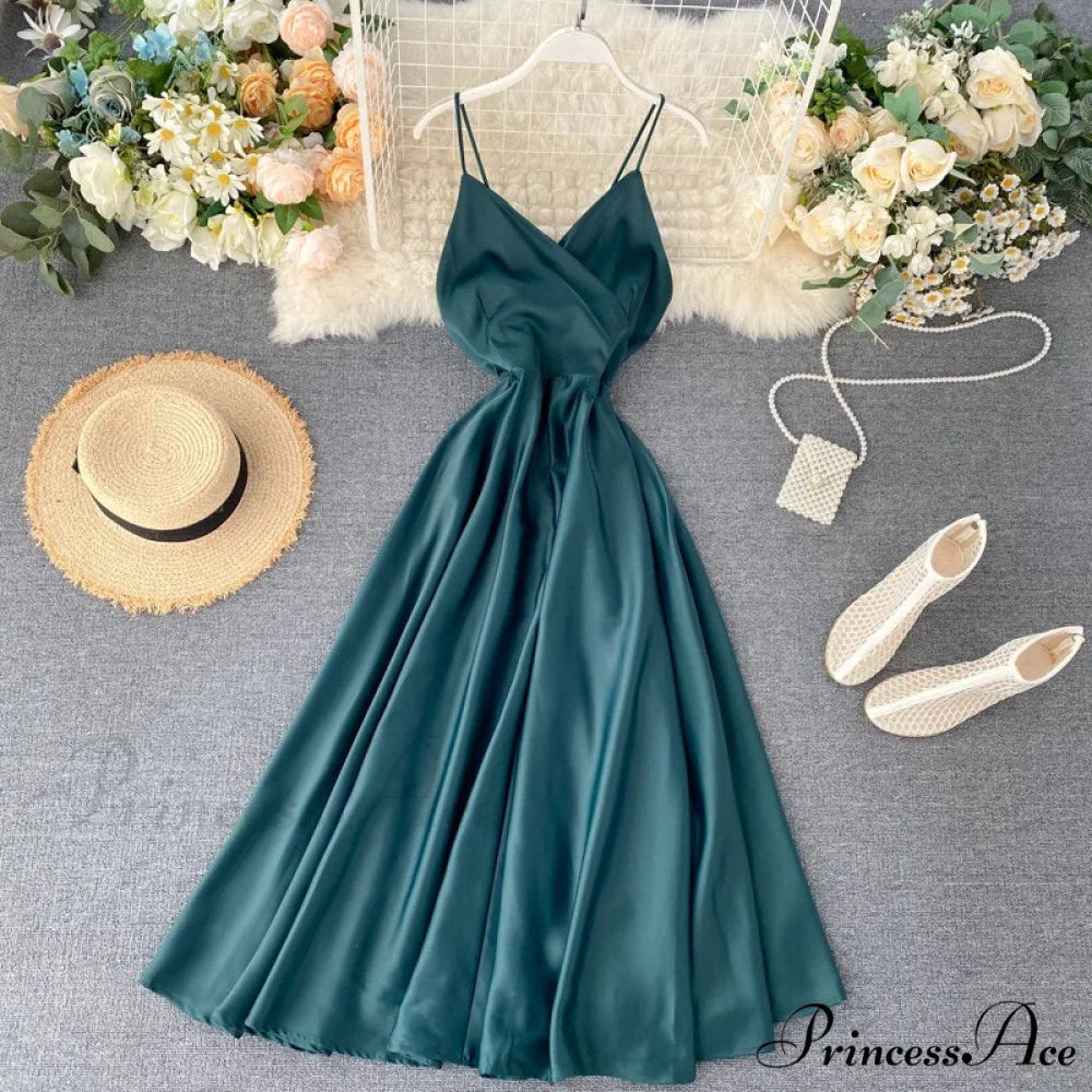 Gown Spaghetti Backless V Women Neck Tank Full-Length Robe Sexy Party Strap Female Long Dresses Festive Warm-Season