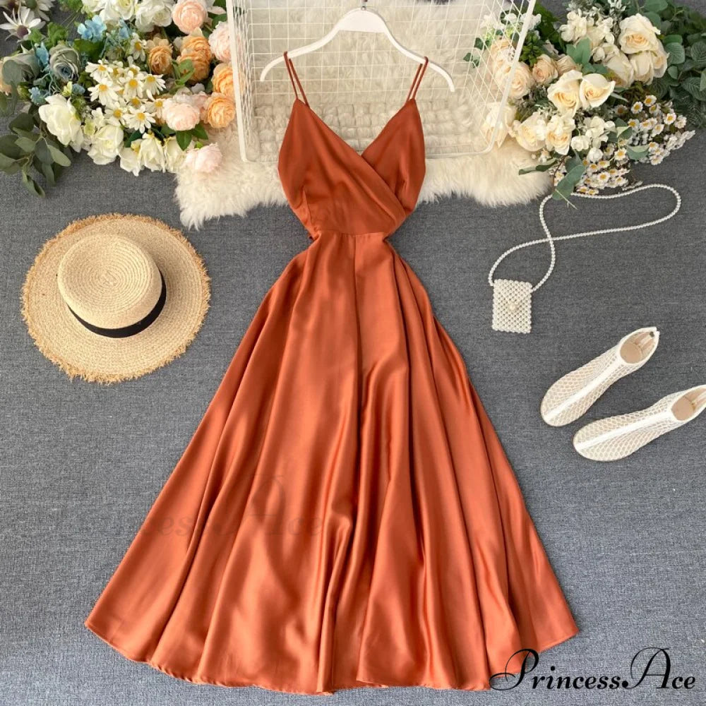 Gown Spaghetti Backless V Women Neck Tank Full-Length Robe Sexy Party Strap Female Long Dresses Festive Warm-Season