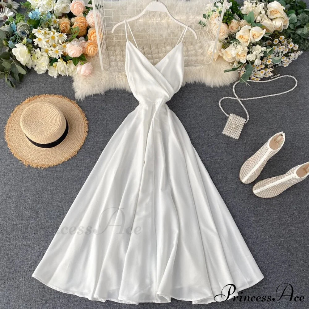 Gown Spaghetti Backless V Women Neck Tank Full-Length Robe Sexy Party Strap Female Long Dresses Festive Warm-Season