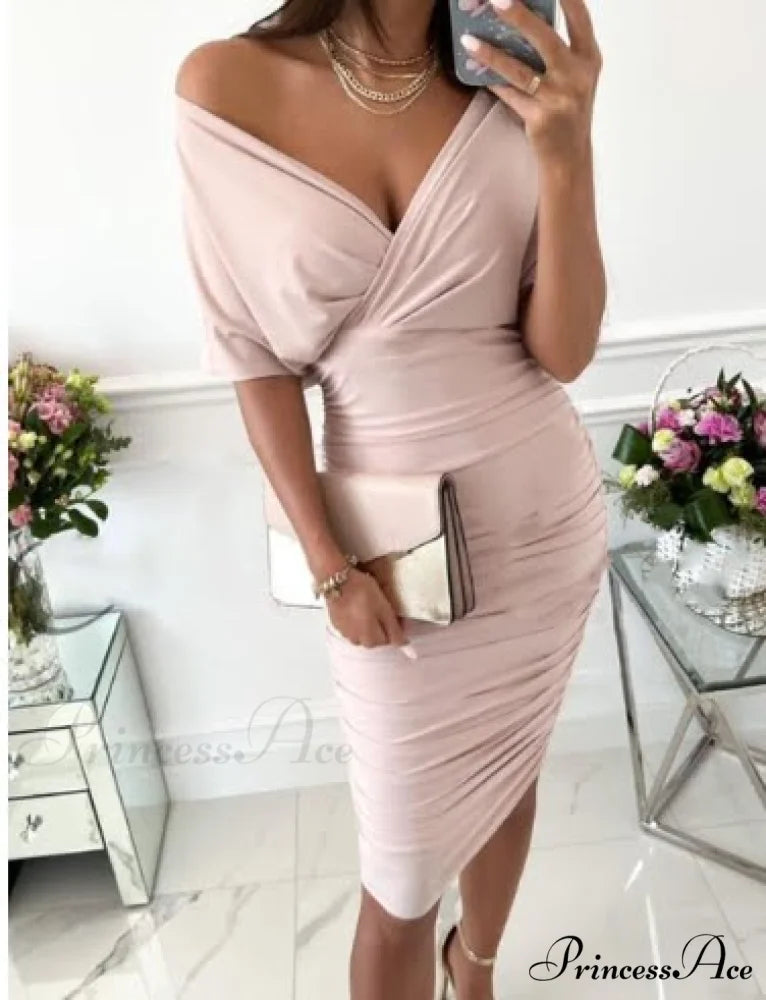 Gown with Bodycon and Spring Deep V Neck Lantern Sleeves Sashes
