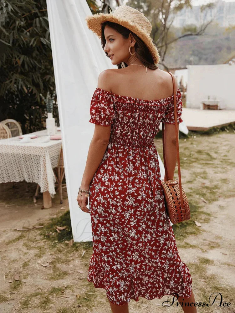 Gown with Brief Bohemian Arm Print M / green