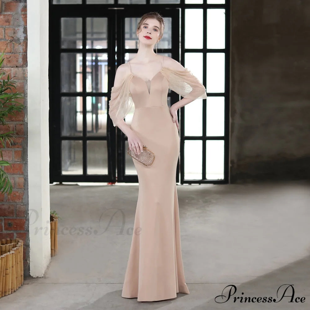Grace Mesh Stylish Trim Sleeve Dress GOLD / XS