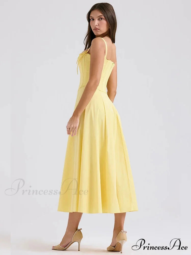 Graceful Waist Encircle A-line Holiday Dress vacationdress-250223