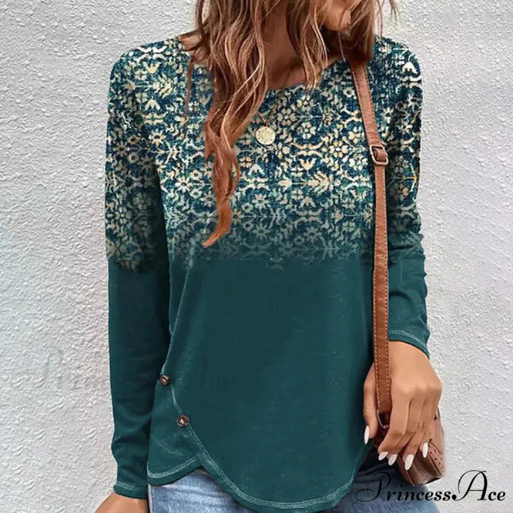 Gradient Design Blouse Green / S