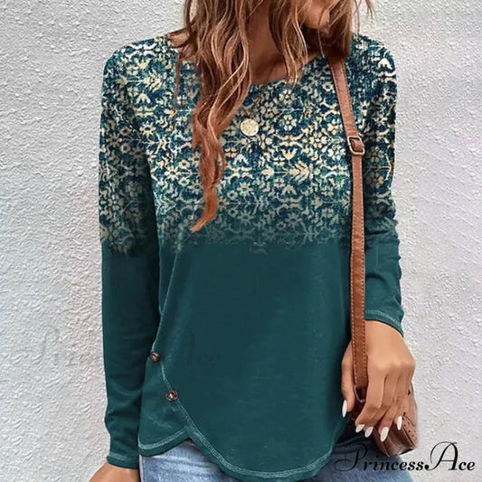 Gradient Design Blouse Green / S