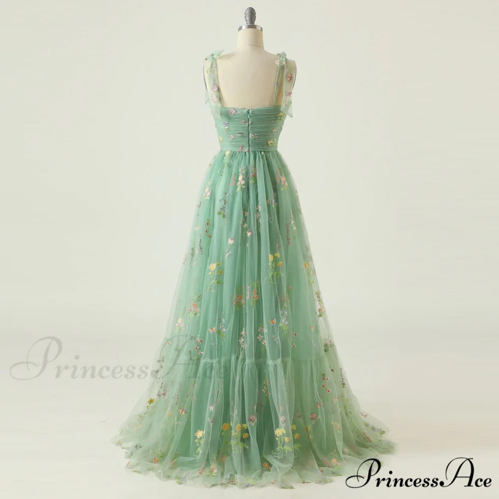 Graduation Gown Green Party Tulle Elegant Tea Adjustable Straps Wedding Length Mint Dress