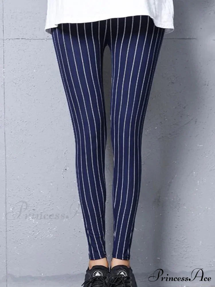 Graffiti Floral Patterned Print Elastic Design Leggings BLUE / S