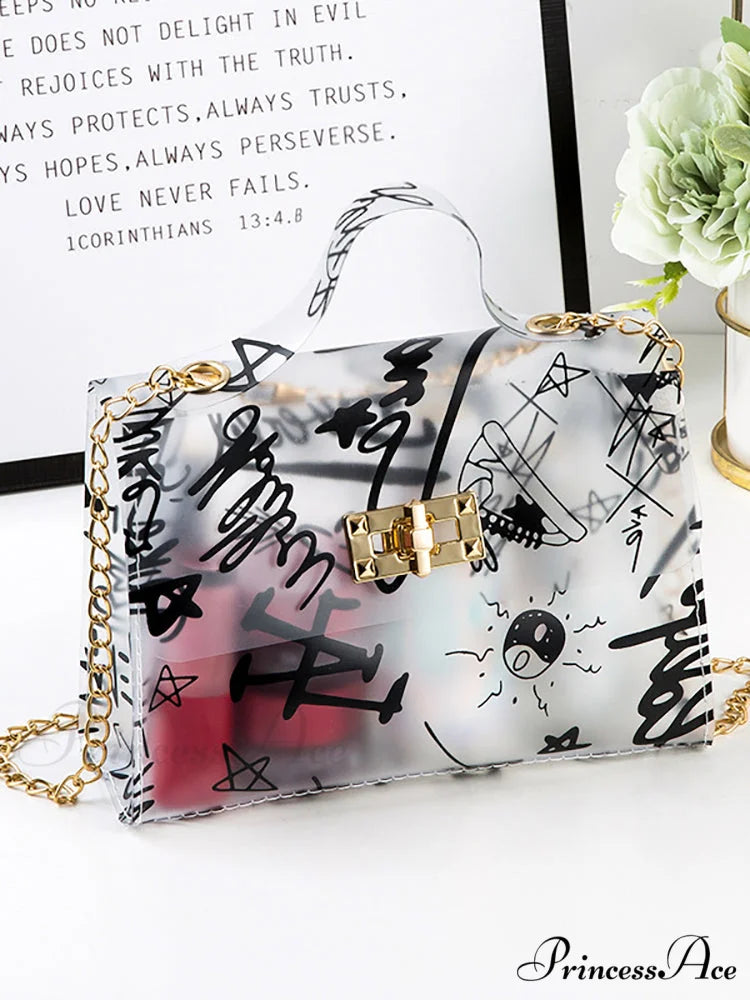 Graffiti Letter Graceful Skull Graphic Hoodie Black