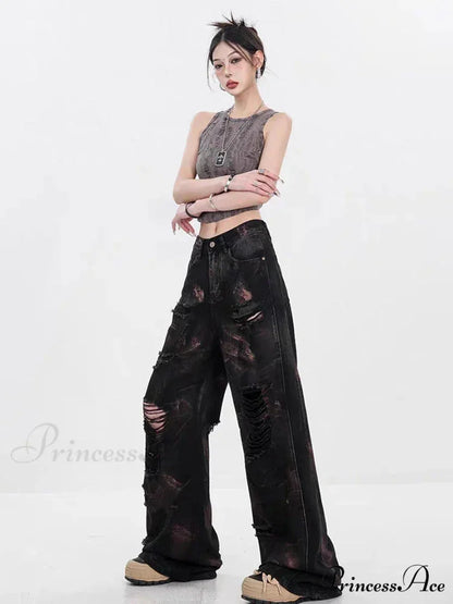 Graffiti Ripped Baggy Halloween Pants