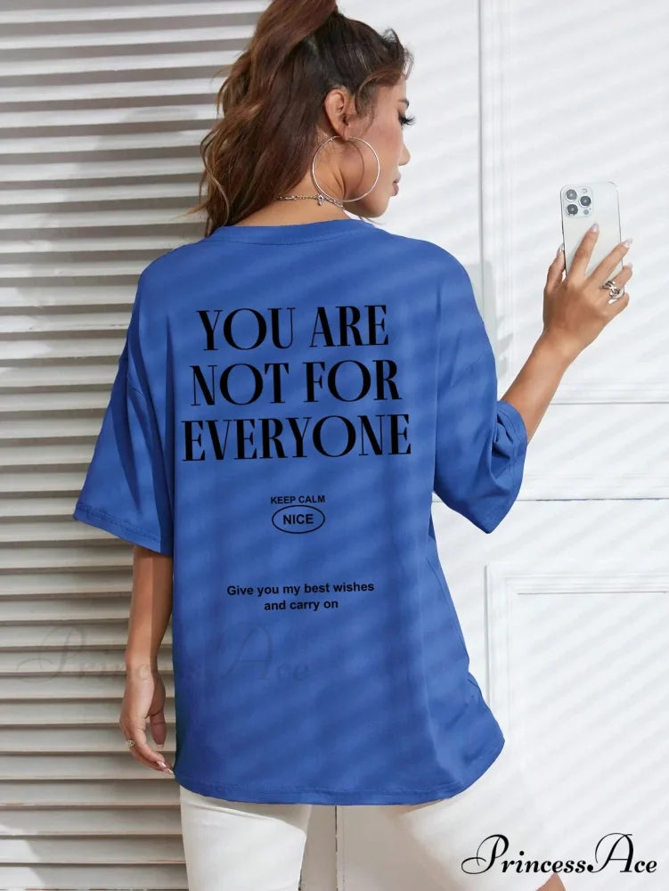 Graphic Back Letter Charming Print Crew Neck T-Shirt