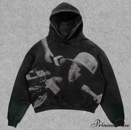 Graphic Cotton Hoodie black 1 / S hoodies-241228