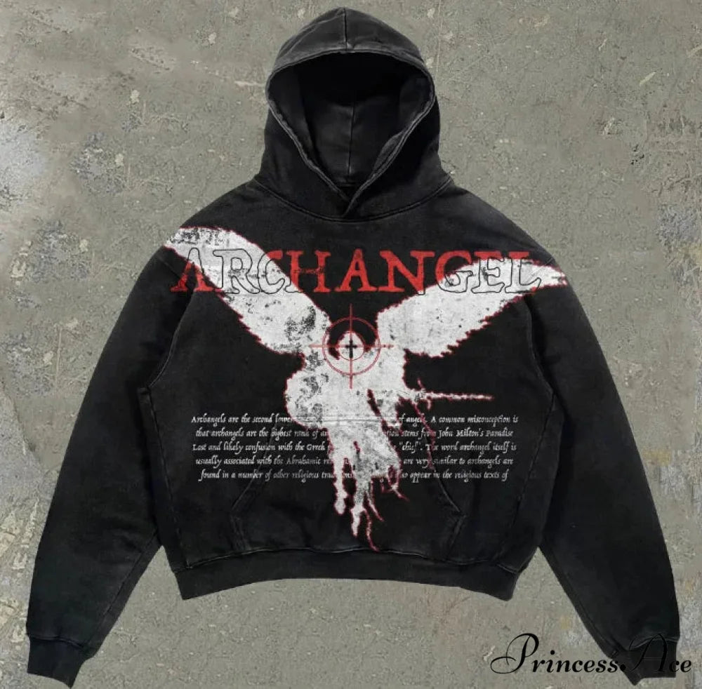 Graphic Cotton Hoodie black 3 / S hoodies-241228