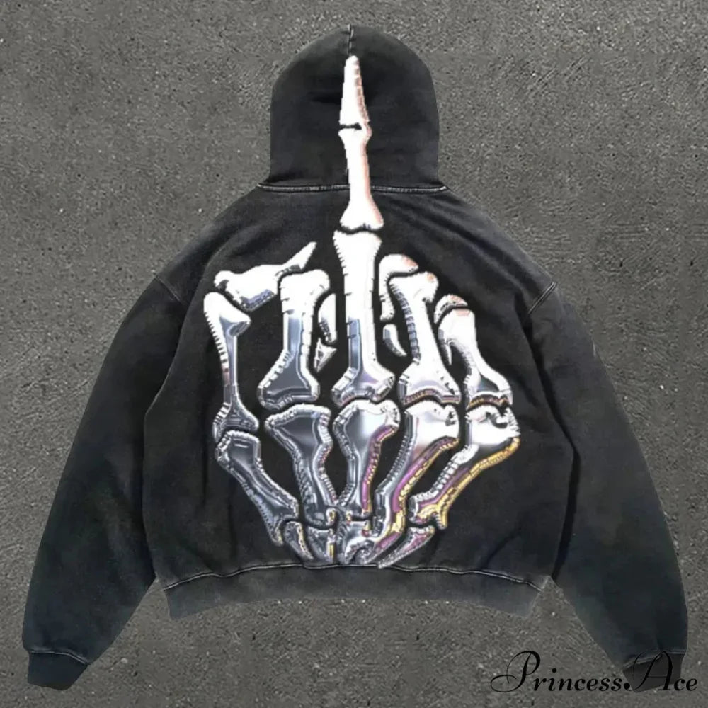 Graphic Cotton Hoodie black 4 / S hoodies-241228