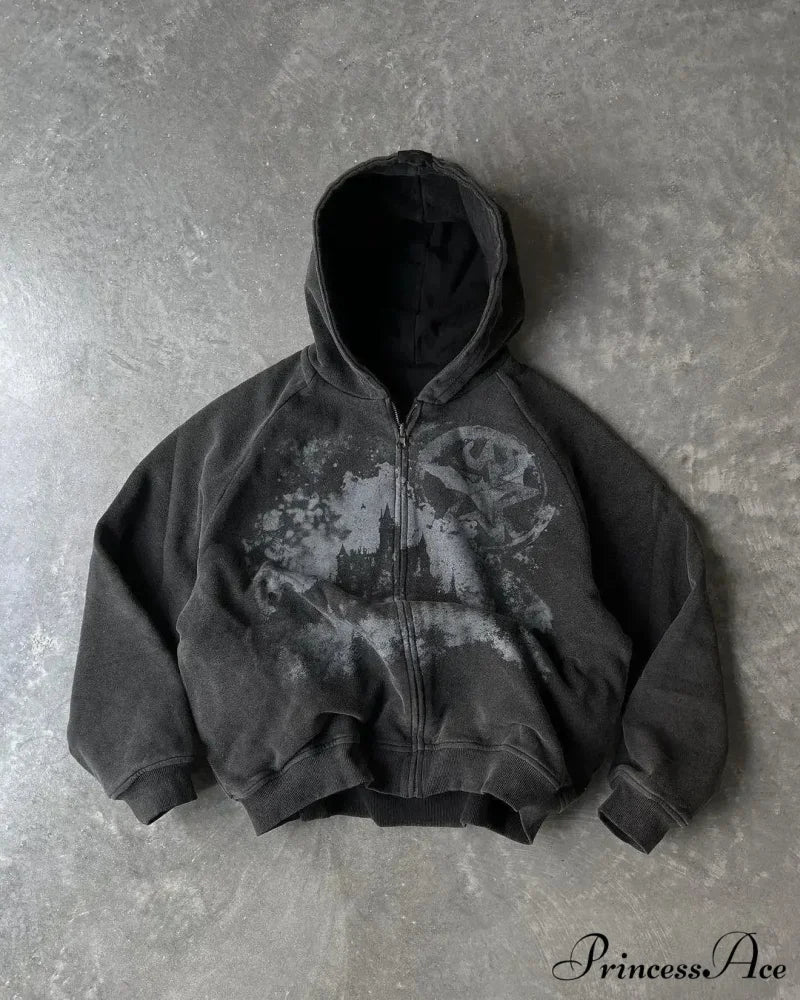 Graphic Dark Hoodie black 4 / M hoodies-241228