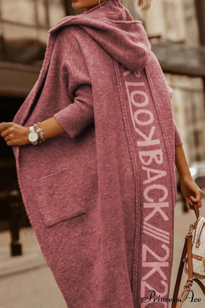 Graphic Hooded Cardigan Red / S