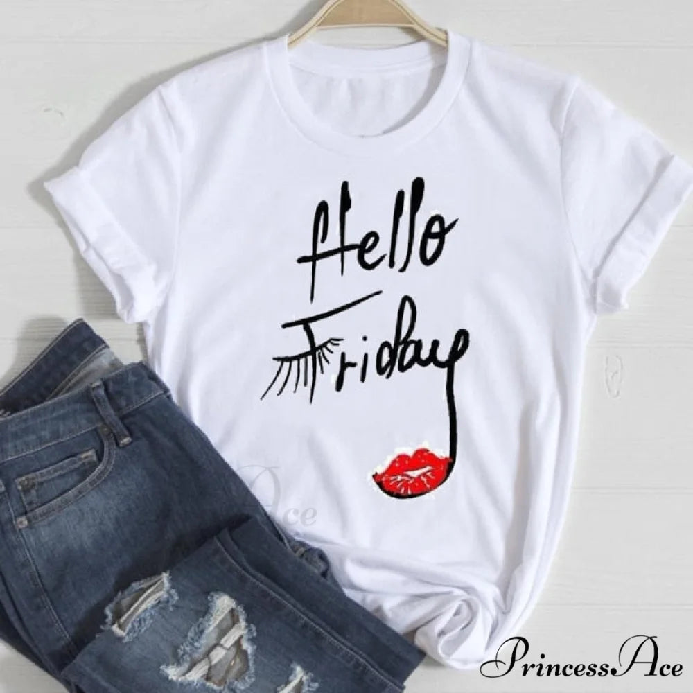 Graphic Lady Print Female T-Shirt lip / M