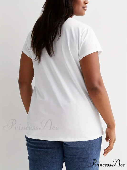 Graphic & Print Women’s Casual Spring & Summer Short Sleeve Top for Crew Neck T-shirt