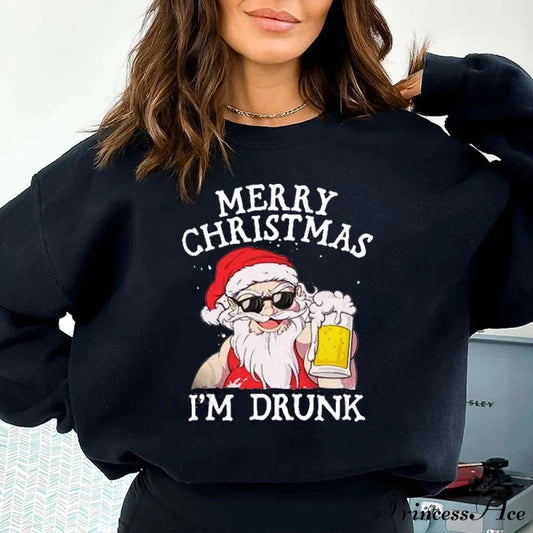 Graphic Santa Claus Reindeer Navidad Harajuku Y2K Unisex Christmas Hoodie black 2 / M Christmas Hoodies-L