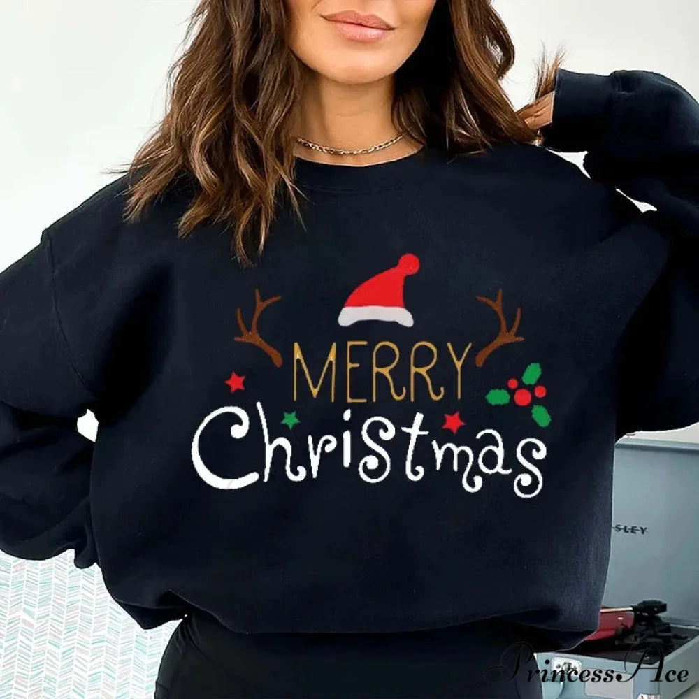 Graphic Santa Claus Reindeer Navidad Harajuku Y2K Unisex Christmas Hoodie black 3 / M Christmas Hoodies-L