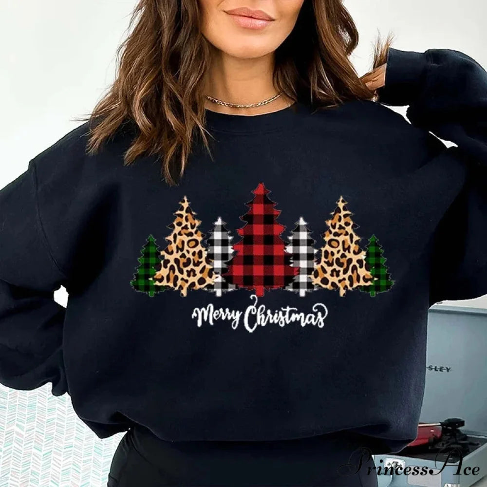 Graphic Santa Claus Reindeer Navidad Harajuku Y2K Unisex Christmas Hoodie black 7 / M Christmas Hoodies-L