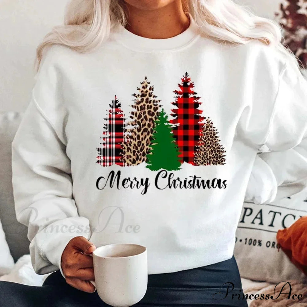 Graphic Santa Claus Reindeer Navidad Harajuku Y2K Unisex Christmas Hoodie white 4 / M Christmas Hoodies-L