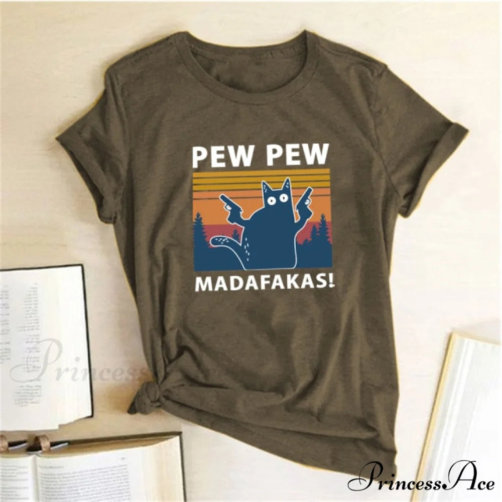 Graphic Tees Funny Shirts brown / S