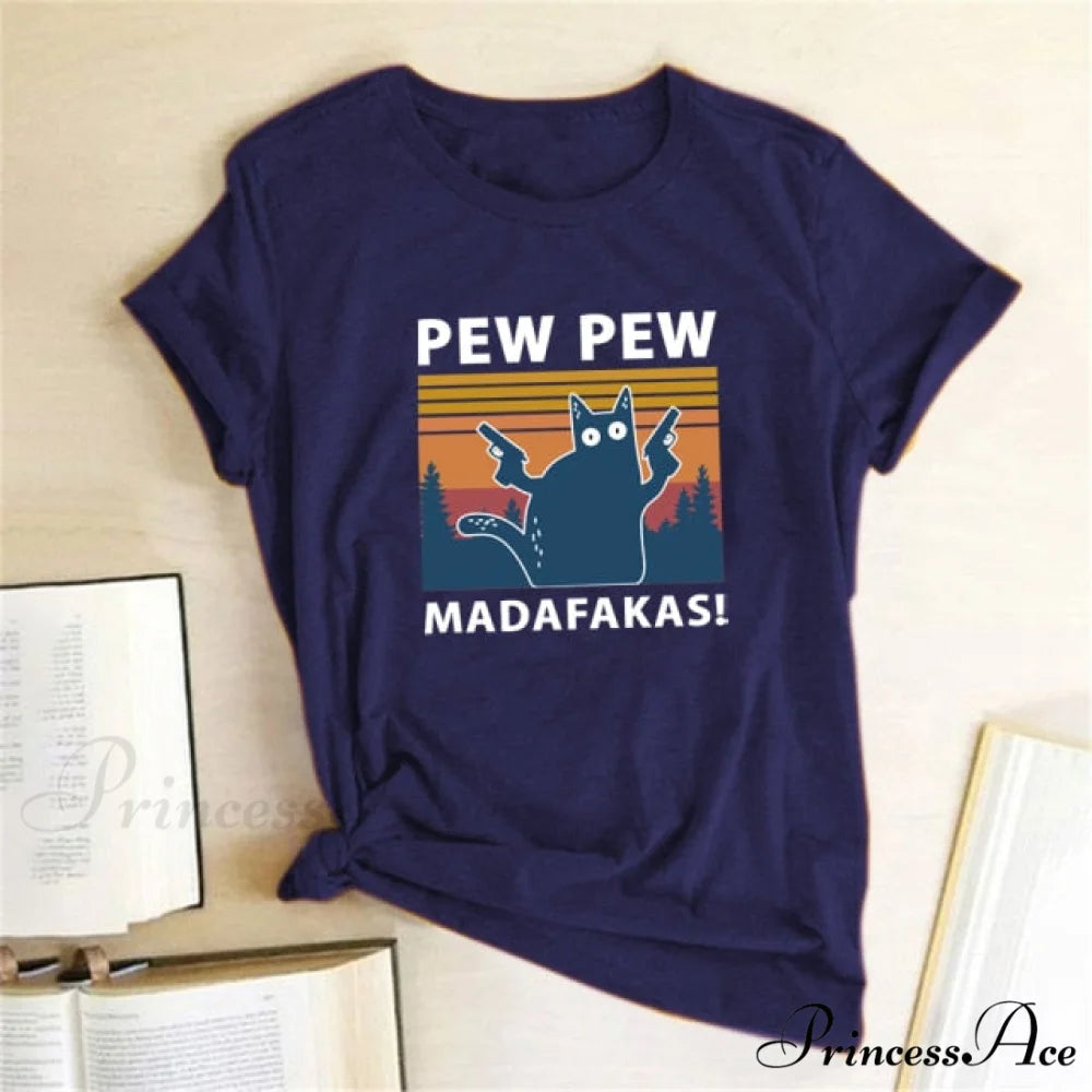 Graphic Tees Funny Shirts Navy / S