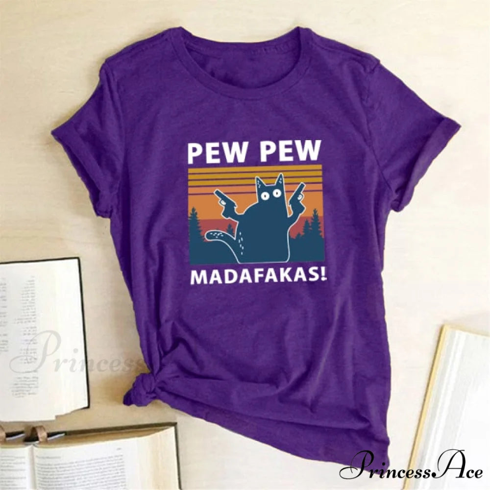 Graphic Tees Funny Shirts purple / S